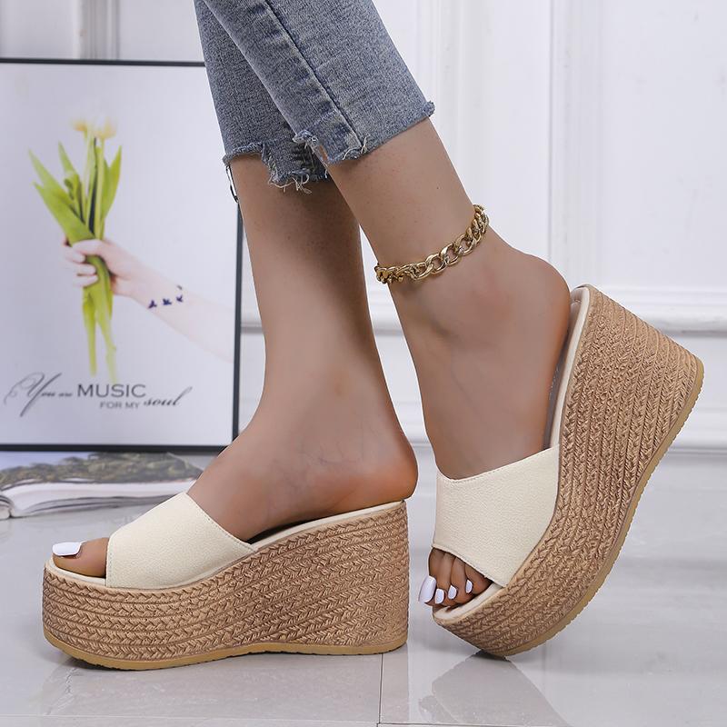 New Summer Women's Sandals Peep-Toe Shoes Woman High-Heeled Platfroms Casual Wedges for Women High Heels Shoes Platform Slipper