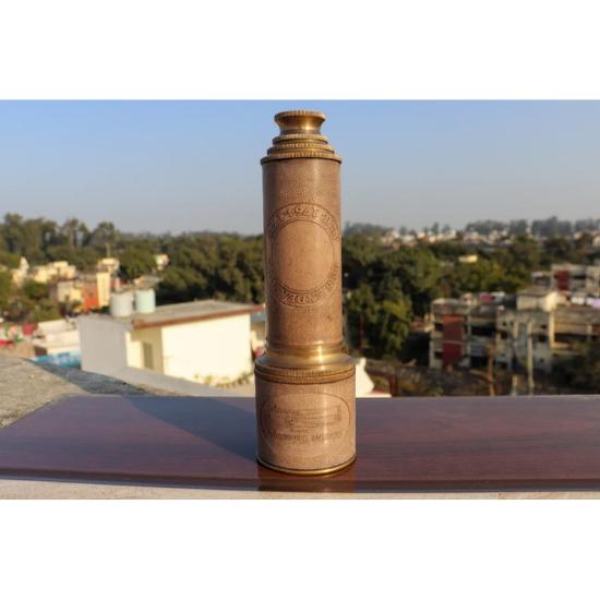 Leather and Brass Portable Telescope || Hand Crafted Beautiful Brass Decorative for Home/offlice