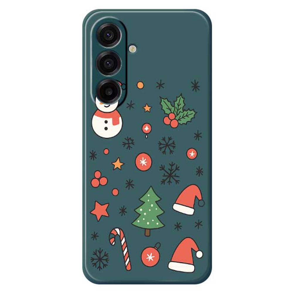 For Samsung Galaxy A17 5G Case Snowman and Santa Hat Pattern Printing Straight Edge TPU Phone Back Cover