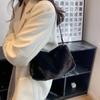 Плюшевая маленькая квадратная сумка осень-зима, новые универсальные простые сумки через плечо, винтажная однотонная женская сумка на одно плечо