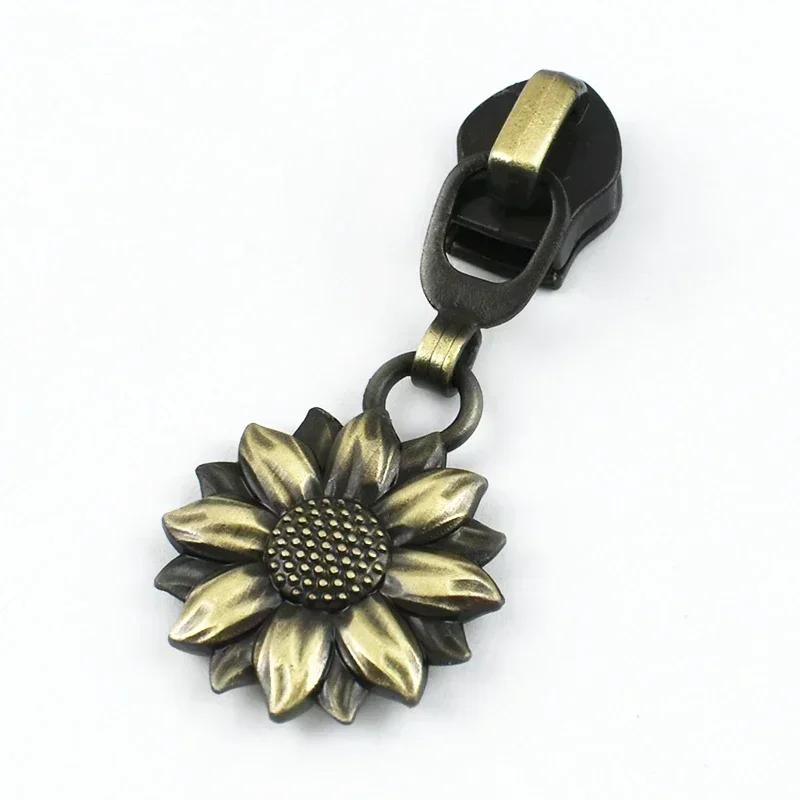 5/10/30 шт. Пулер для молнии №5 для нейлоновых молний, одежда, сумки, декор, ползунок для молнии, ручка, головка молнии в виде подсолнуха, ремонт, швейные принадлежности