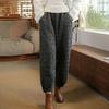 Johnature Quilted Thickened Women Bloomers Loose Elastic Quilted Cotton Trousers Winter Solid Color Casual Pants