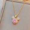 Necklace colorful cartoon mouse copper micro-inlaid zircon necklace accessories feminine minimalist design sense niche collarbone chain