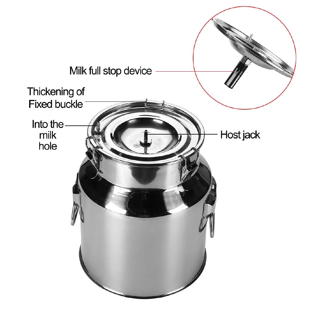 14L Cow Milking Machine Electric Milking Machine Stainless Steel Bucket For Farm Pasture Cows Goats Bucket Cow Goat Sheep Milker