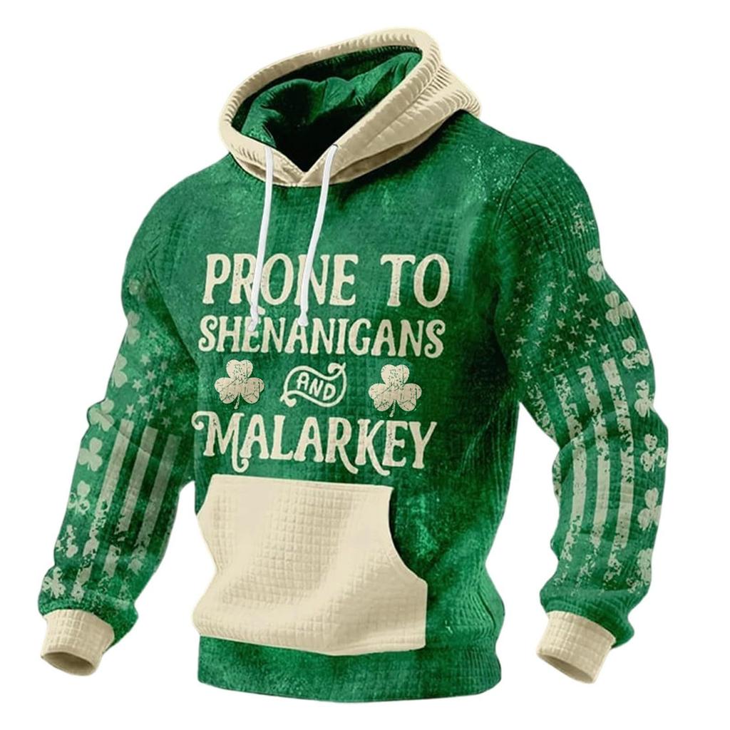 Мужской Ирландский Повседневный Графический Вязаный Пуловер Повседневная Рубашка Праздничный Наряд