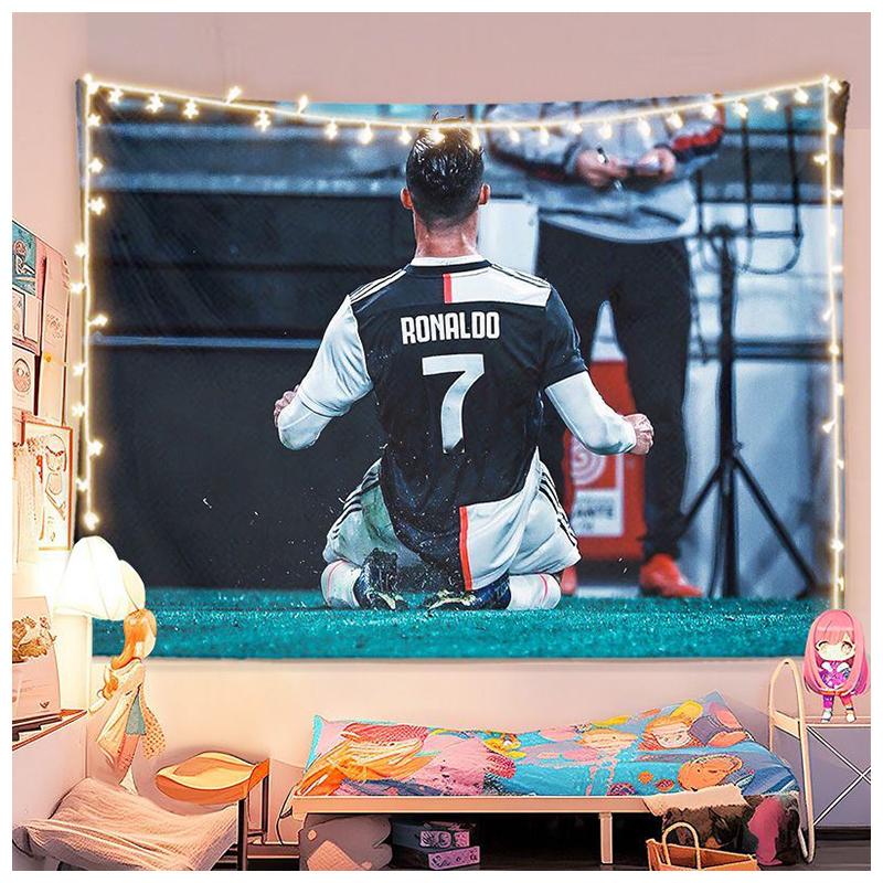 Криштиану Роналду Фоновая ткань Звезда футбола Фон Подвесная ткань Несколько размеров Украшение стены общежития Настенный гобелен