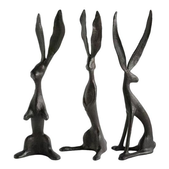 Современная статуэтка кролика из смолы, стоящая фигурка кролика, настольная пасхальная скульптура для стола, шкафа, книжной полки, прилавка, домашнего бара, офиса.