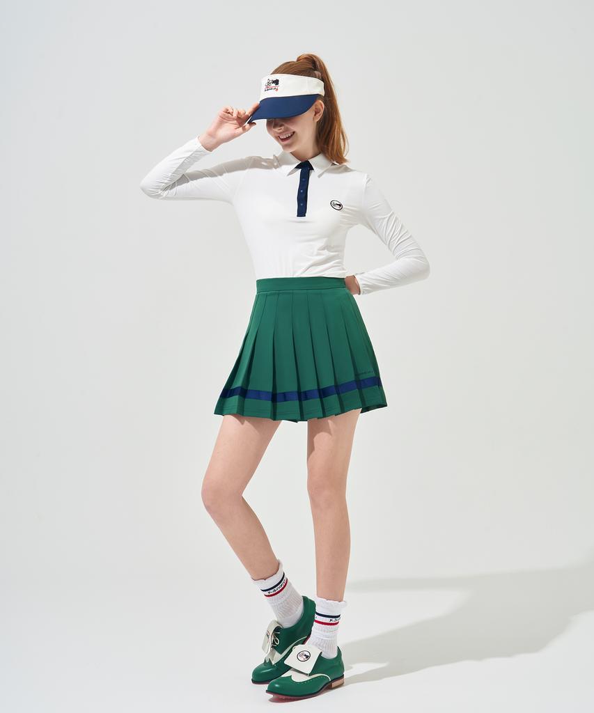 Candini Green Line Pleated Skirt