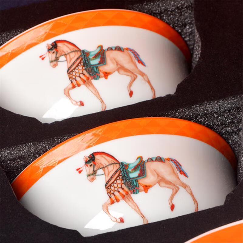 Премиальный набор керамической посуды Hermes Оранжевый