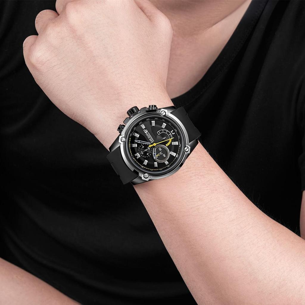 Megir Chronograph Men Sport Watch Male Silicone Automatic Date Quartz Watches Mens Luxury Brand Waterproof Relogio Masculino
