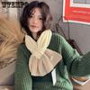 Color Blocked Cross Small Scarf for Women's Autumn and Winter Korean Version, Warm Student Couple Knitted Solid Color Small Scarf