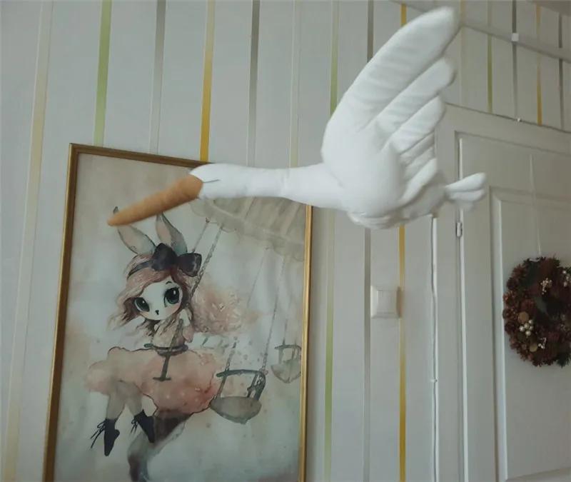 Креативный настенный лебедь плюшевая мягкая кукла тканевая семейная спальня детская комната декор подвесные украшения детская успокаивающая подушка