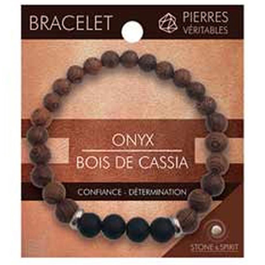 Les Trésors De Lily [R2149] - Designer Bracelet 'Minéralia' Onyx - Cassia Wood - 8 Mm