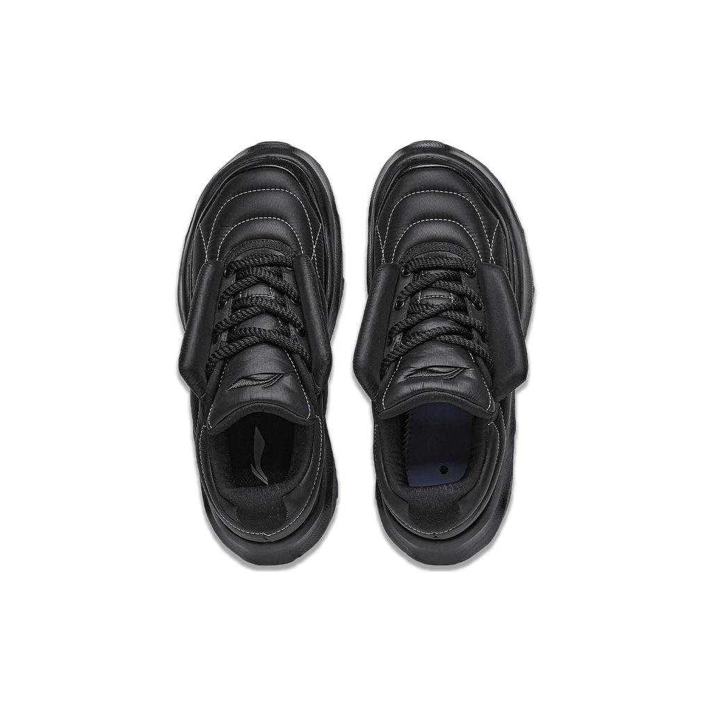Li Ning Puff Platform Comfortable Fashion Slip Resistant Durable Low Top Casual Shoes Women Casual Shoes Black AZGT072-3