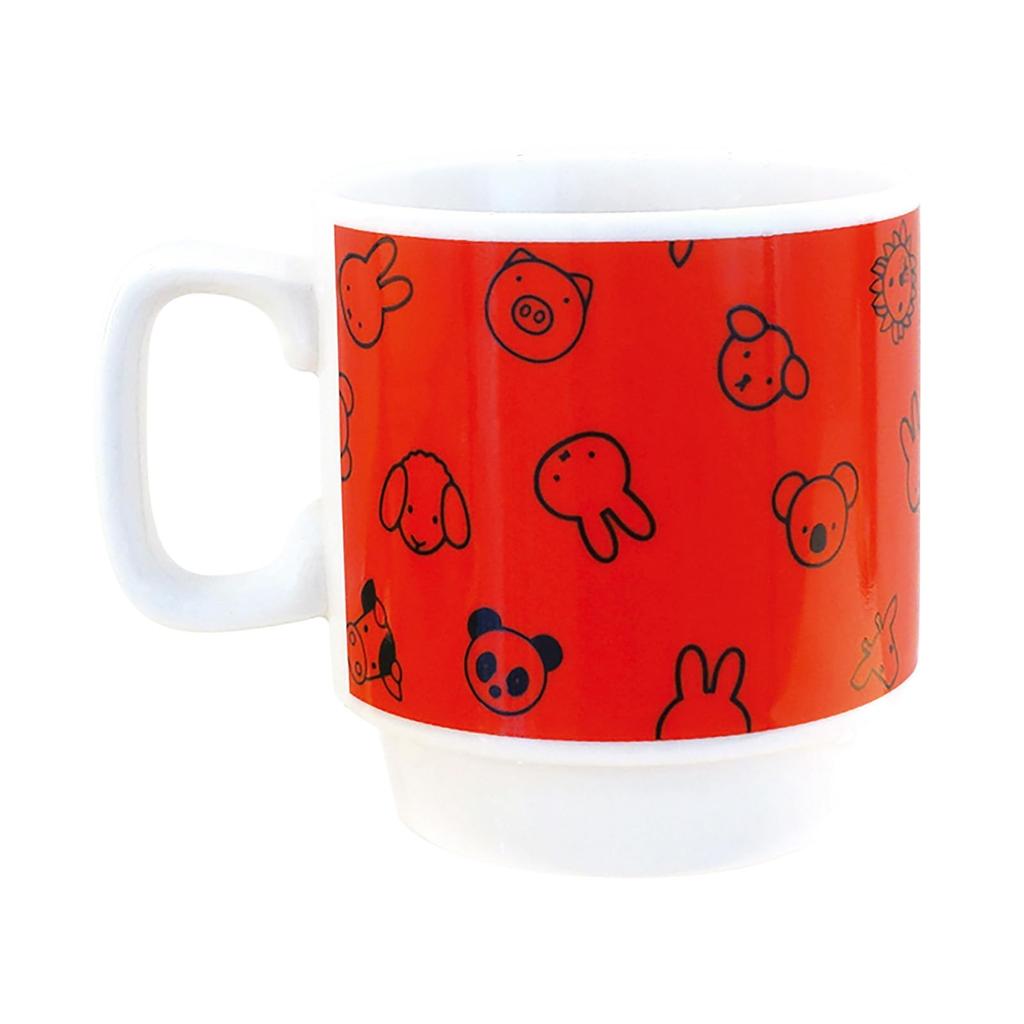 Кружка штабелируемая Dick Bruna Miffy, 8x8,5 см, Подходит для микроволновой печи и посудомоечной машины, Товары с персонажами, Посуда, Миффи и животные, Красный, Сделано в Японии, 415123