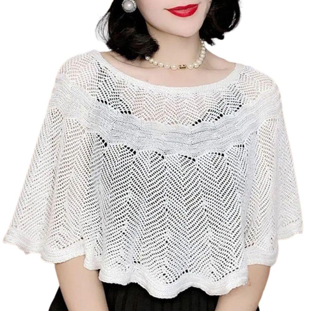 Solid Color Knit Cover Hollow Design Warm Scarves Fashion Knitted Shawl Korean Style