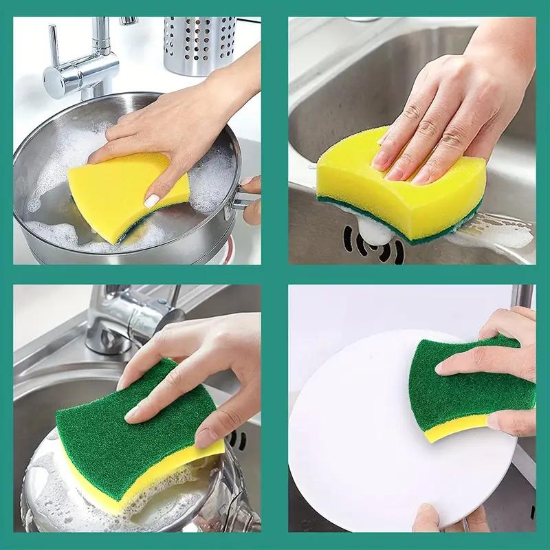 1/6/12/24 PCS Kitchen Cleaning Sponge Dish Towel Dishware Anti-Scratch Scrubbing Sponge