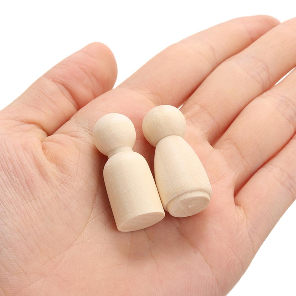Handmade Puppets Male Female Blank Wooden Peg Doll Wedding Decoration Wood Crafts Unpainted Figures