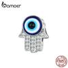 BAMOER из стерлингового серебра 925 пробы, бусины Фатимы, подвески в виде глаз дьявола для женщин, оригинальный браслет и браслет, ювелирные украшения