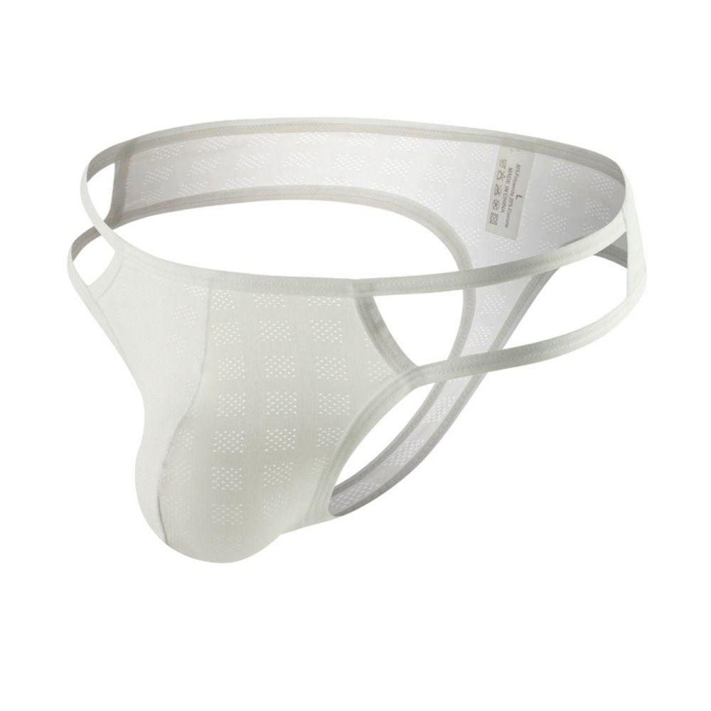 Creative Hollow Men's Thongs Ultra-thin Briefs T Back Panties Low Waist Mesh Underpants Men