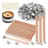 50pcs Candle Making Kit High Quality Wooden Candle Wick With Clip Base Craft Wicker Paraffin Wax Burning Smokeless Wick Stickers
