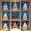 Christmas Party Supplies 9Pcs Macaron Tree Static Window Clings, Snowflake Gift Reusable Glass Stickers Stickers, Decals for Shop Home Holiday