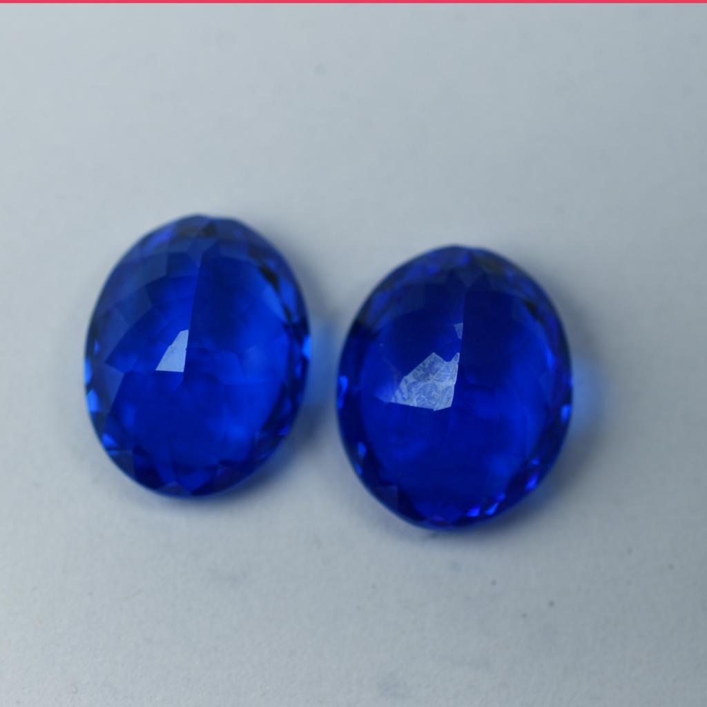 Natural Blue Tanzanite Loose Gemstone 25.90 ct Oval Shape Pair for Jewelry Making and Crafts