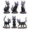 6Pcs Lovely Black Cat Funny Animals Toys Anime Action Toy Figures Model Home Car Deco Gift for Girl Friend Children