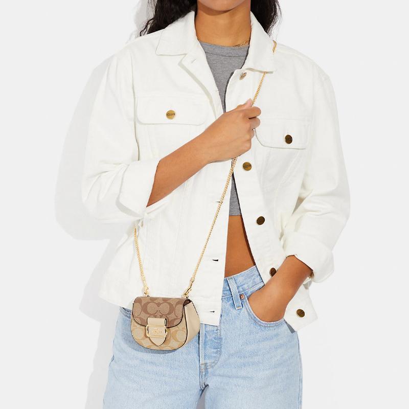 Новая парусиновая сумка-седло COACH Morgan с кожаной отделкой, кроссбоди, на плечо, женская, хаки, CJ541-IMU4V