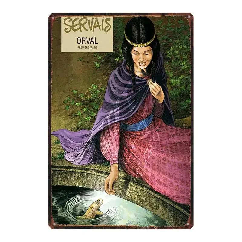 Винтажная бельгийская пивная металлическая жестяная вывеска ORVAL Chimay Ретро настенный декор для кухни, ресторана, дома Художественный постер DUA