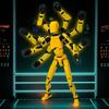 T 13 Полносуставная Фигурка Мультяшный Робот с Восемью Руками Настольные Украшения Для Фанатов и Коллекционеров Регулируемые Суставы