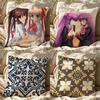 Little Busters Cushion Cover Cushion Cover Pillowcase, Anti-Mite Invisible Zipper, Linen Sofa Cushion