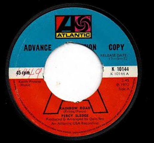 7-дюймовая пластинка PERCY SLEDGE - Rainbow Road K10144 Atlantic 1972 UK Soul/Funk Б/у