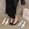 New Style Women's Shoes Fashion Light Smooth Monochrome Luxury Pointed Women's Sandals Thin High Heels Dress Sexy High Heels