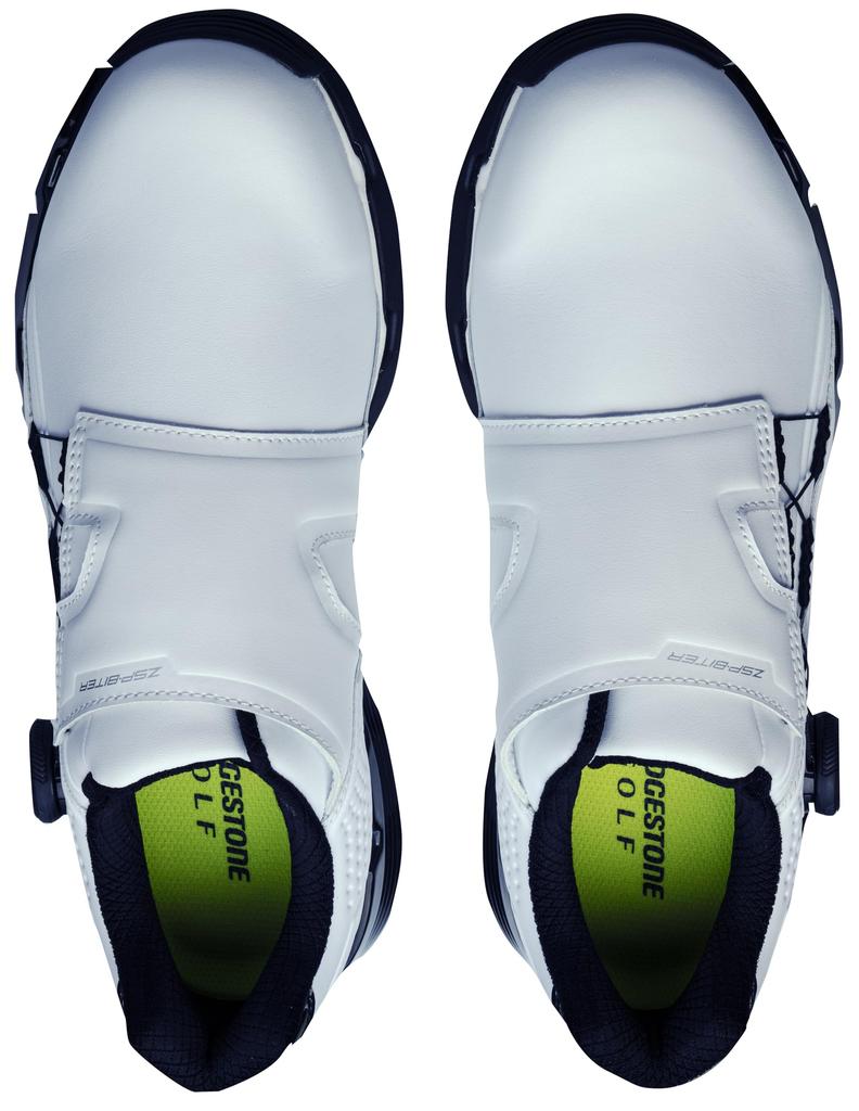 Bridgestone Golf Zero Spike BIATAR Tour SH2401 Golf Size 3E Men's Shoes, White/Black, 26.5 Cm,