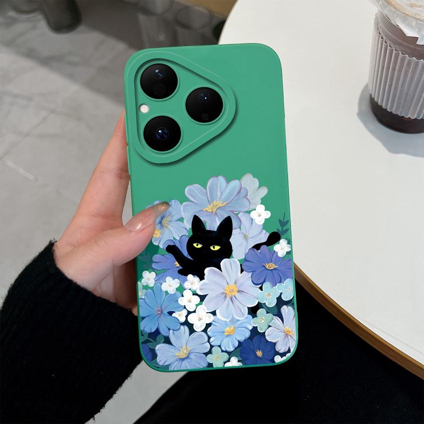 Красивый чехол для телефона с бабочками и цветами для Huawei Pura 80 Pro Plus Honor X7d X9d X20 V40, крышка из жидкого силикона, противоскользящая оболочка для Huawei Capa