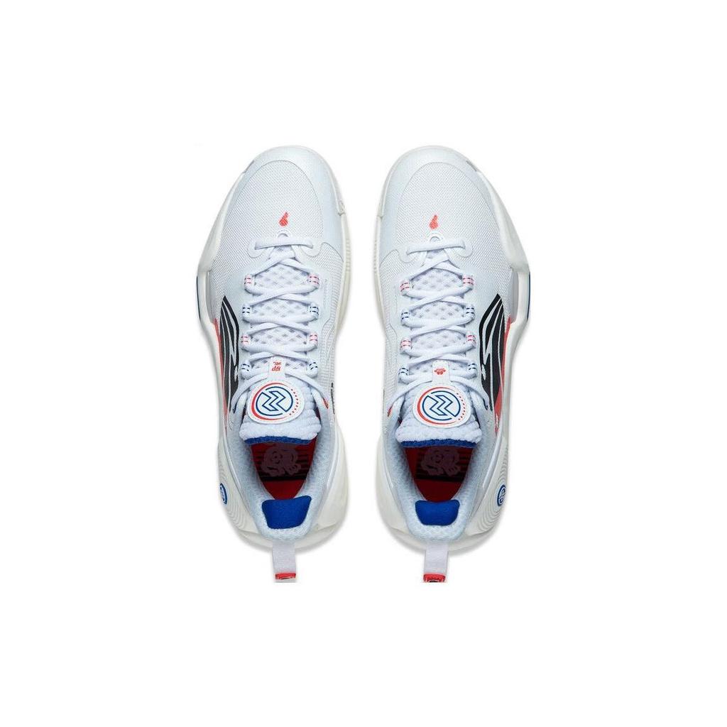 Li Ning Speed 9 Амортизирующие Нескользящие Износостойкие Низкие Баскетбольные Кроссовки Мужские Бело-Красные ABPT001-4