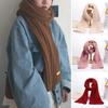 Fashion Outdoor Winter Warm Long Scarves Knitted Scarf Solid Color Vintage
