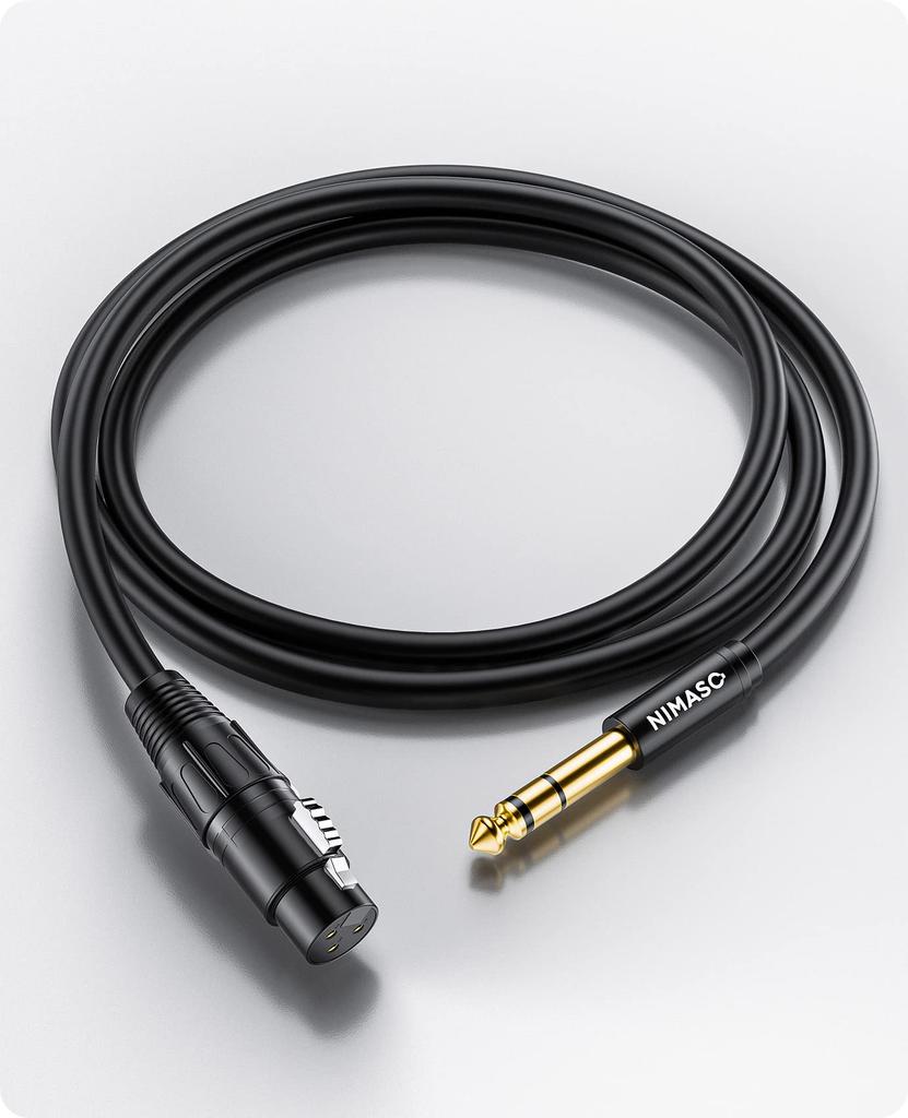NIMASO TRS 6.35mm Male to XLR Female Conversion Cable, Balanced Connection, XLR Female to 6.35mm Male Microphone Cable, Female to Male Audio