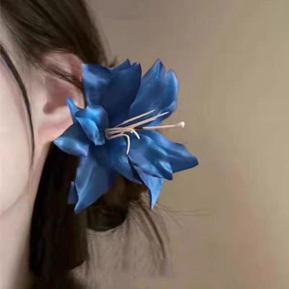 Sweet Lily Flower Hair Clip Side Clip Styling Headwear Elegent Duckbill Clip Women