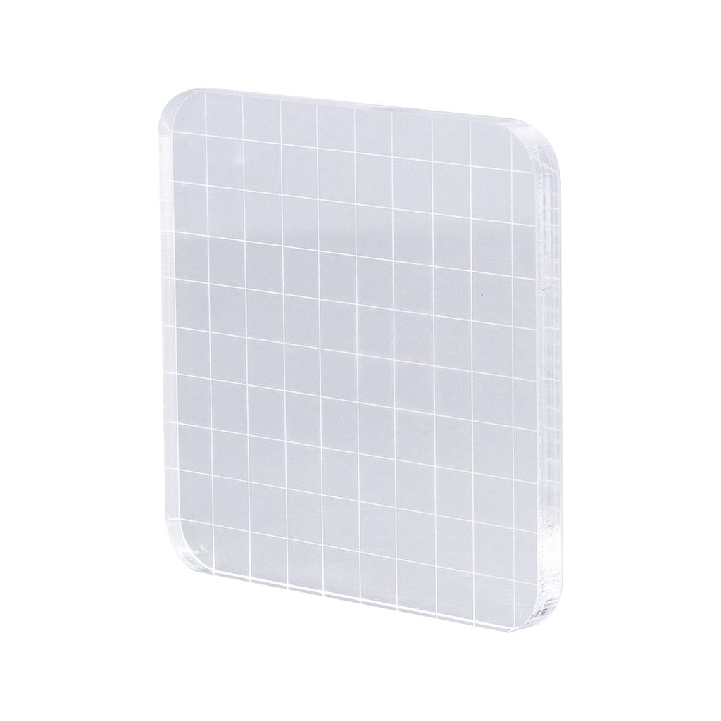 Acrylic Block 10x10cm Safe Round Corner Transparent Reusable Highly Durable Clear Stamps for