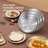 Gold Tray Korean BBQ 304 Stainless Steel Round Plate for Buffet & Camping