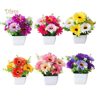 LCP искусственный цветок хризантемы гипсофилы деревянный горшок бонсай сад домашний декор