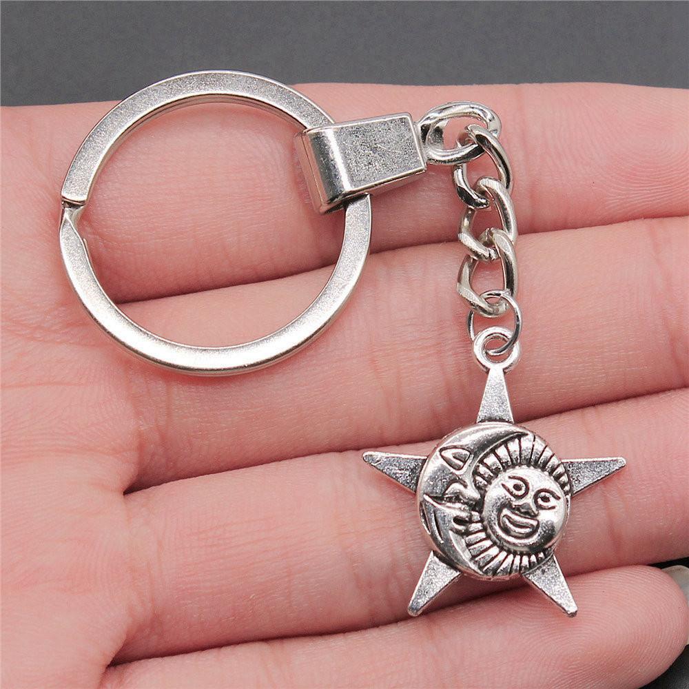 Солнце Луна Пентаграмма Брелки Женские Ювелирные Изделия Бизнес Креативный Сувенир