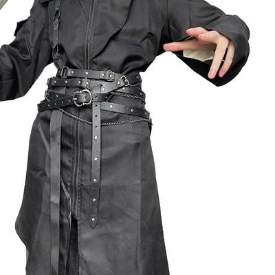 Металлическая Пряжка-булавка Средневековый DIY Пояс из Искусственной Кожи Регулируемый Цепочный Пояс Для Платья