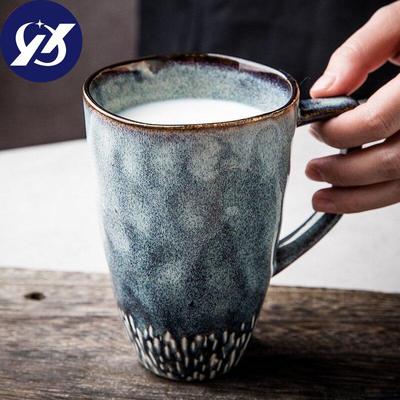 Европейская керамическая кружка для кофе, сменная глазурь, ретро кружка для молока для завтрака, большая емкость, ручная роспись, офисная чашка