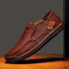 2025 Hand-stitched Men's Shoes Driving Casual Shoes One-pedal Men's Leather Shoes Low-top Large-size Loafers