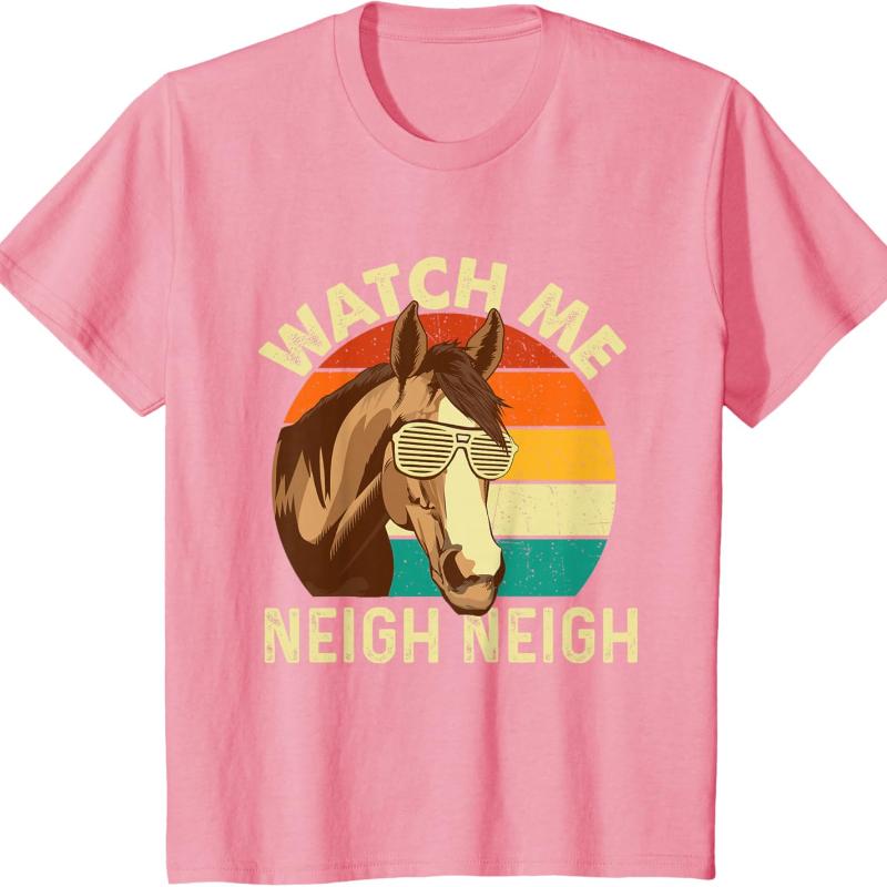Watch Me Neigh Neigh Retro Vintage Horse Lover HorseUnisex TShirt Short Sleeve Cotton Top All Seasons Casual Fashion Comfortable