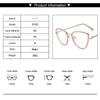 Anti Blue Light Fashionable Metal Cat Eye Flat Mirror  New Ins Style Casual Trendy Cool Eyeglass Frame 81049