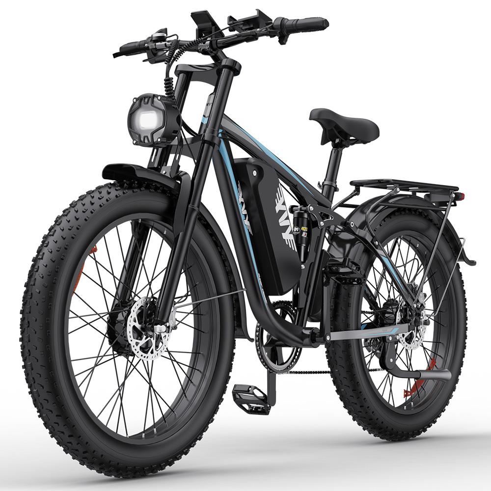 Electric Bicycle Adult Yvy C26 Max 1000Wx2 Motor All Terrain Electric Bike 48V 23AH Dual Hydraulic Brake 7 Speed Black